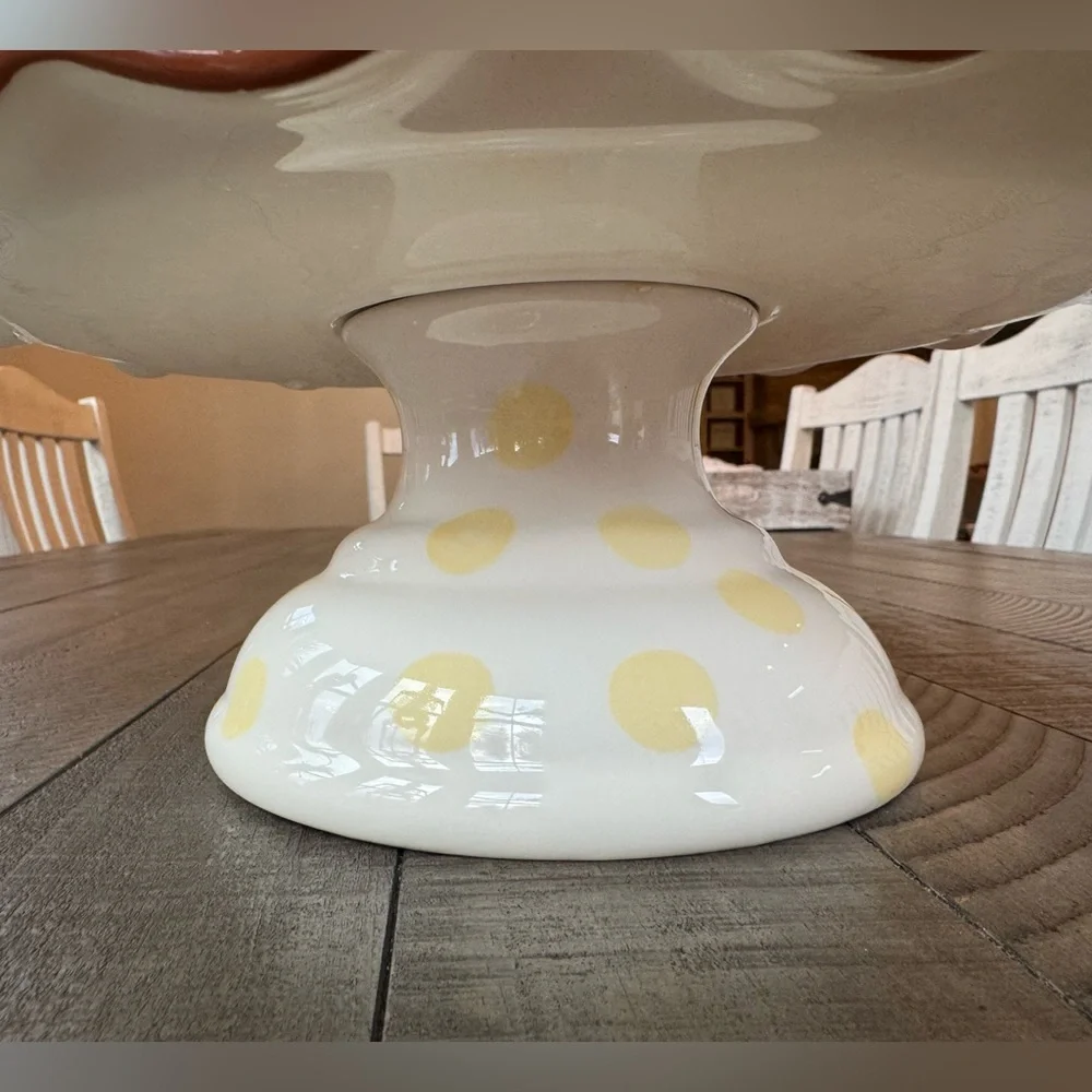 Paula Deen - Dot Crazy Yellow & White Handpainted Cake - Dessert Stand
